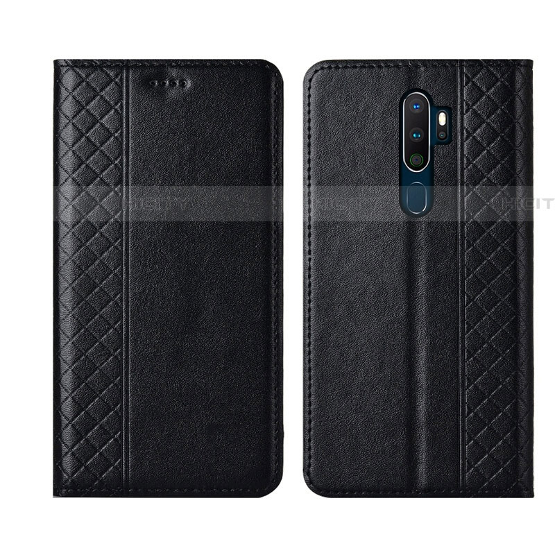 Funda de Cuero Cartera con Soporte Carcasa L01 para Oppo A11X Negro