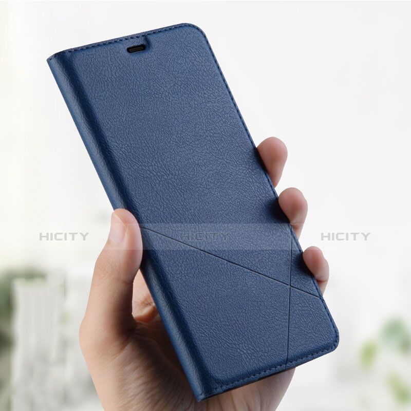 Funda de Cuero Cartera con Soporte Carcasa L01 para Oppo A7 Azul