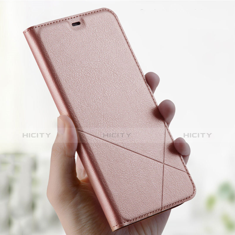 Funda de Cuero Cartera con Soporte Carcasa L01 para Oppo A7 Oro Rosa