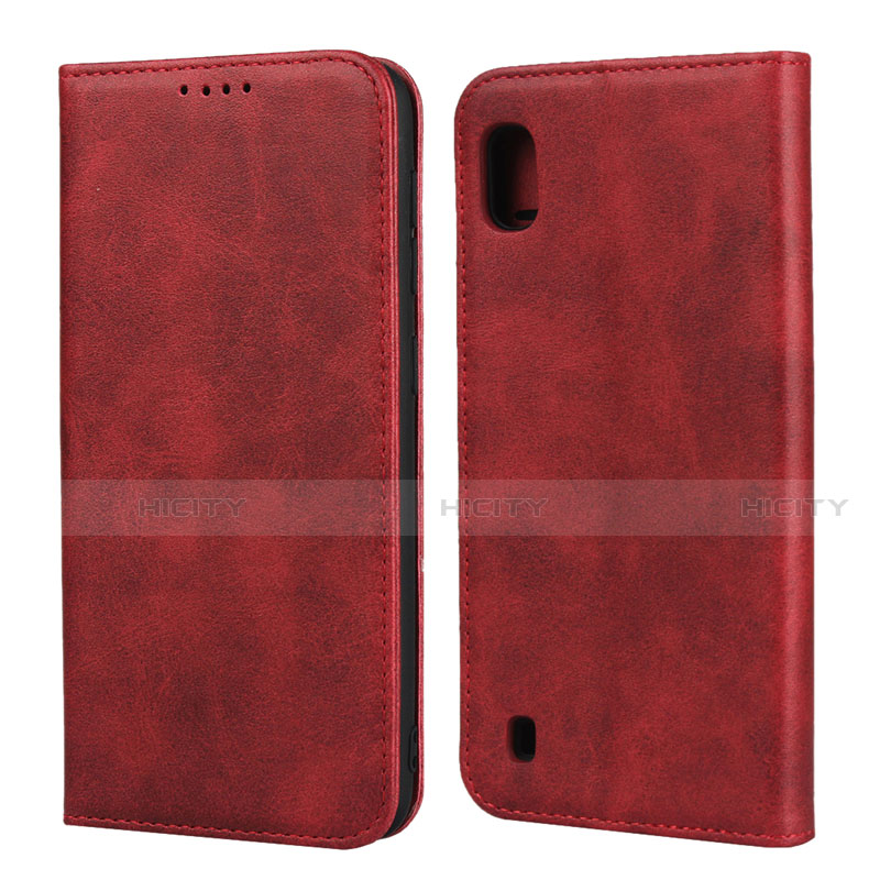 Funda de Cuero Cartera con Soporte Carcasa L01 para Samsung Galaxy A10 Rojo