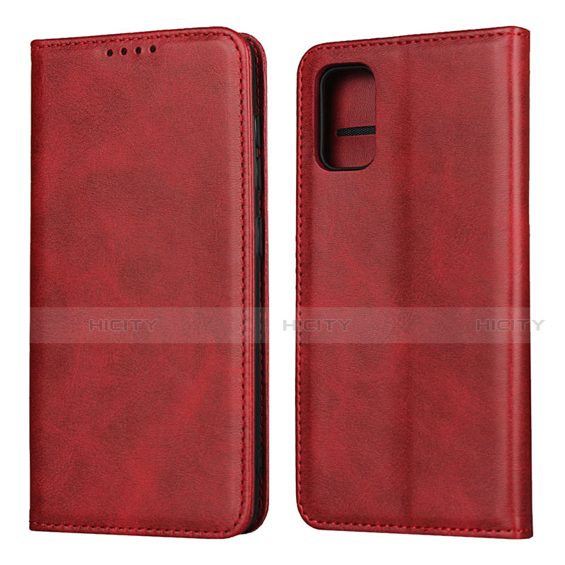 Funda de Cuero Cartera con Soporte Carcasa L01 para Samsung Galaxy A41 Rojo