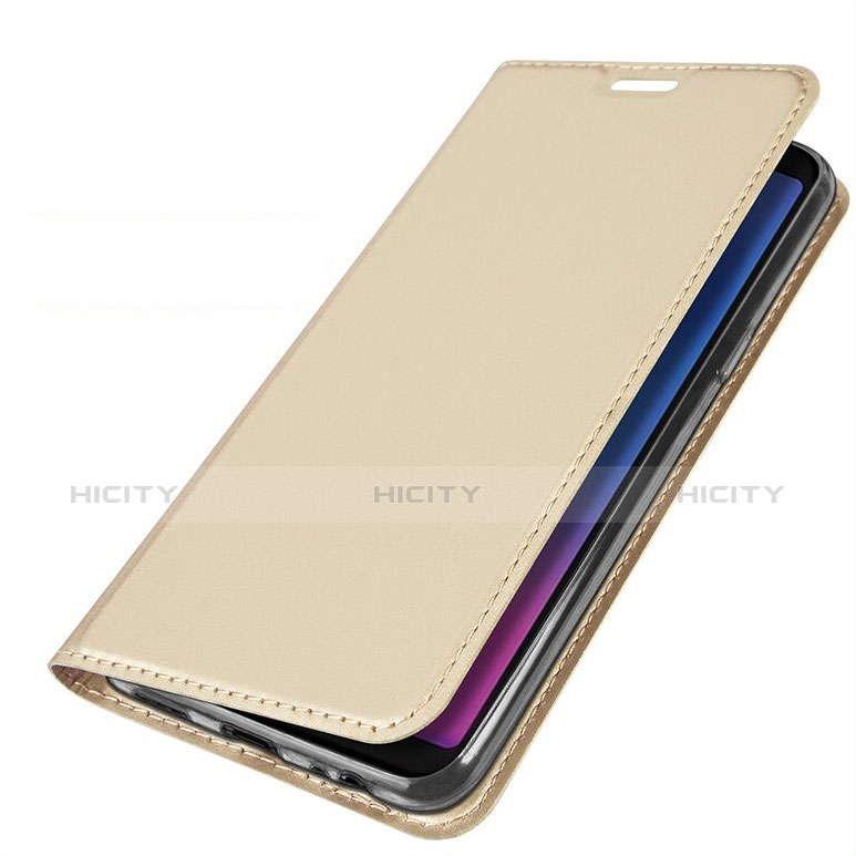 Funda de Cuero Cartera con Soporte Carcasa L01 para Samsung Galaxy A6s Oro