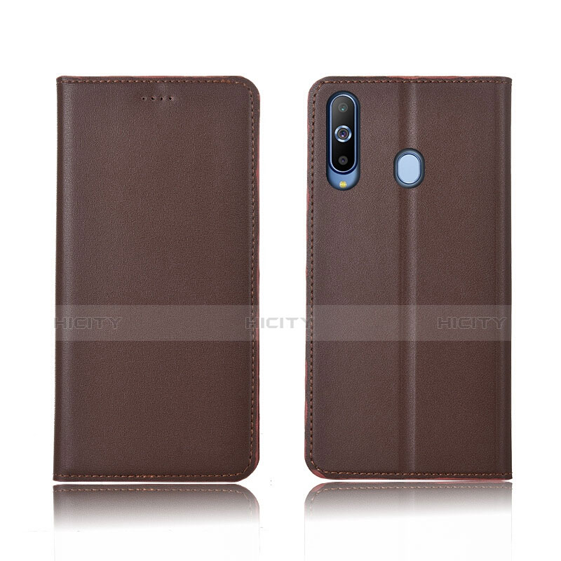 Funda de Cuero Cartera con Soporte Carcasa L01 para Samsung Galaxy A8s SM-G8870 Marron