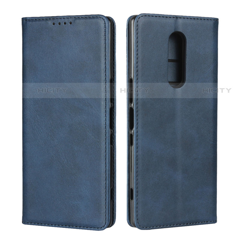 Funda de Cuero Cartera con Soporte Carcasa L01 para Sony Xperia 1 Azul