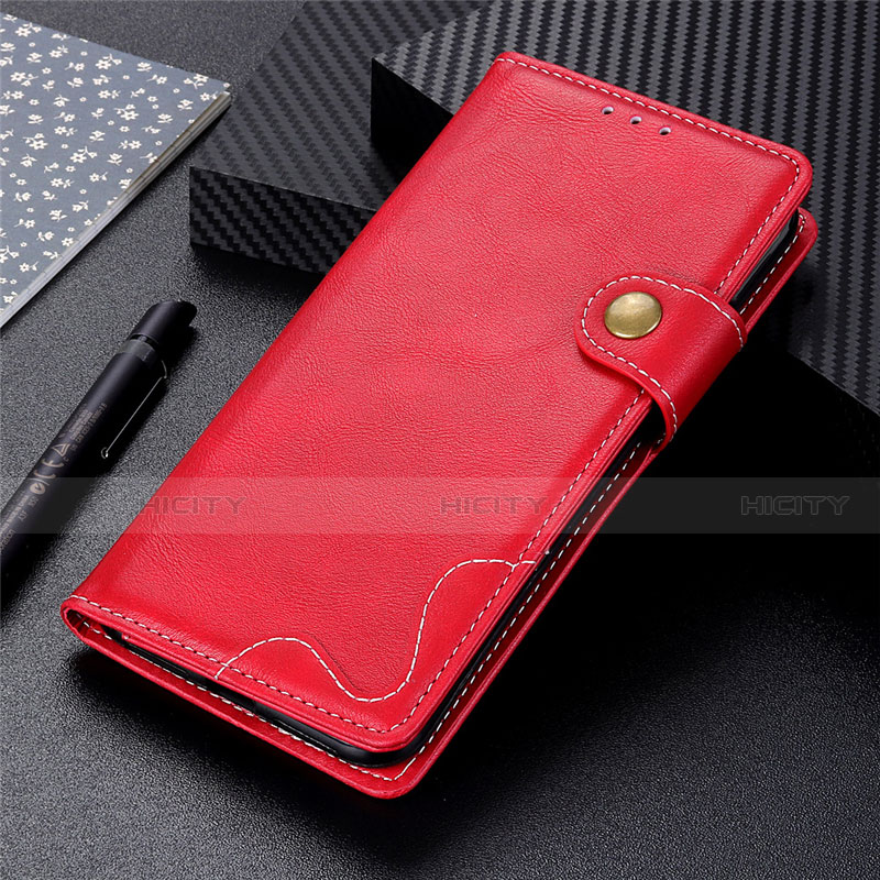 Funda de Cuero Cartera con Soporte Carcasa L01 para Xiaomi Redmi 9C NFC Rojo