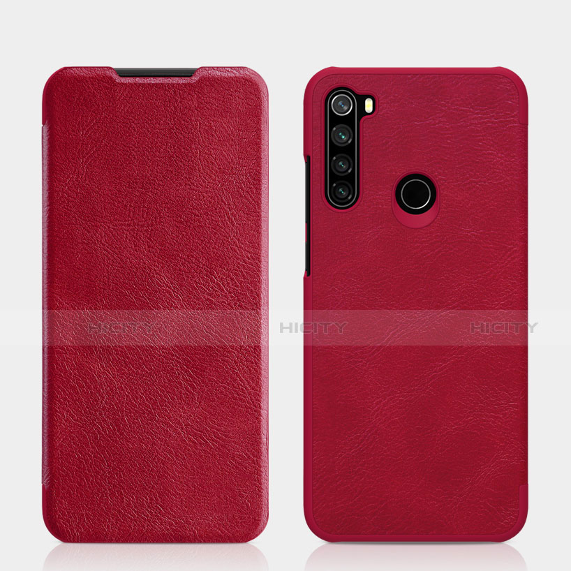 Funda de Cuero Cartera con Soporte Carcasa L01 para Xiaomi Redmi Note 8 Rojo