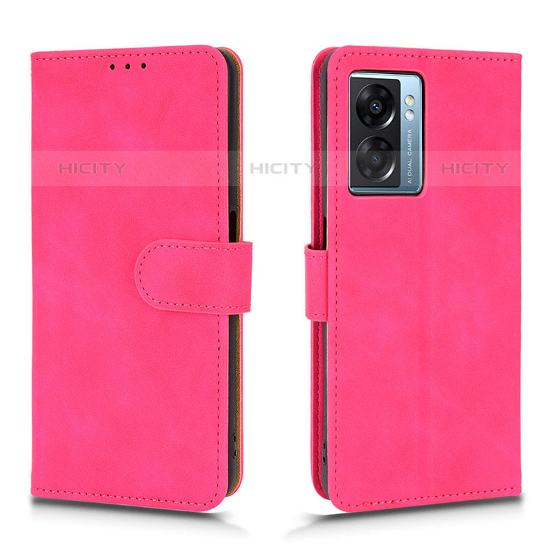 Funda de Cuero Cartera con Soporte Carcasa L01Z para OnePlus Nord N300 5G Rosa Roja