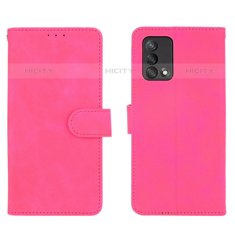 Funda de Cuero Cartera con Soporte Carcasa L01Z para Oppo A74 4G Rosa Roja