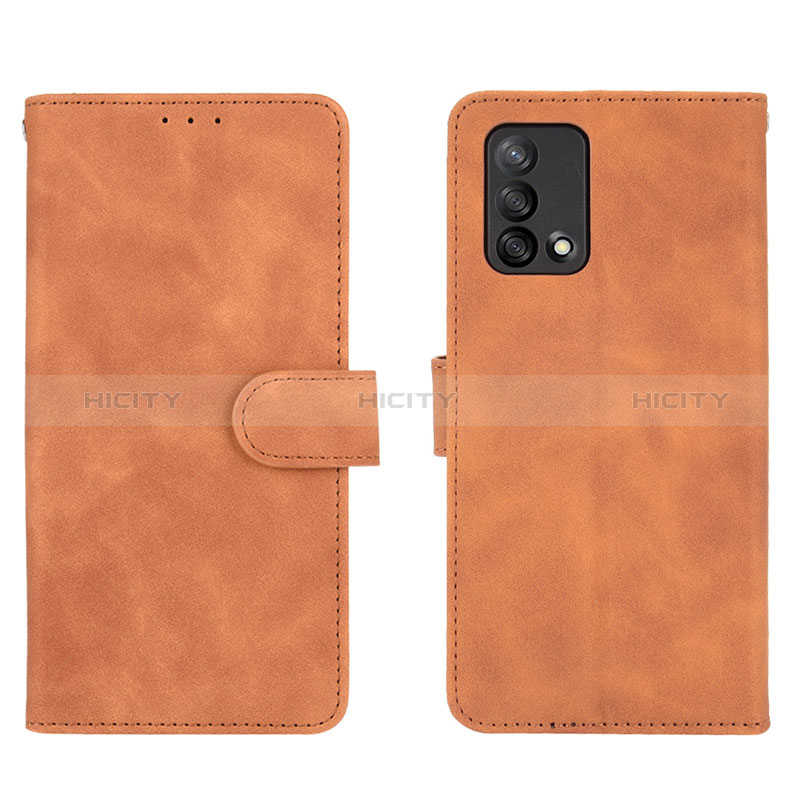 Funda de Cuero Cartera con Soporte Carcasa L01Z para Oppo A95 4G Marron