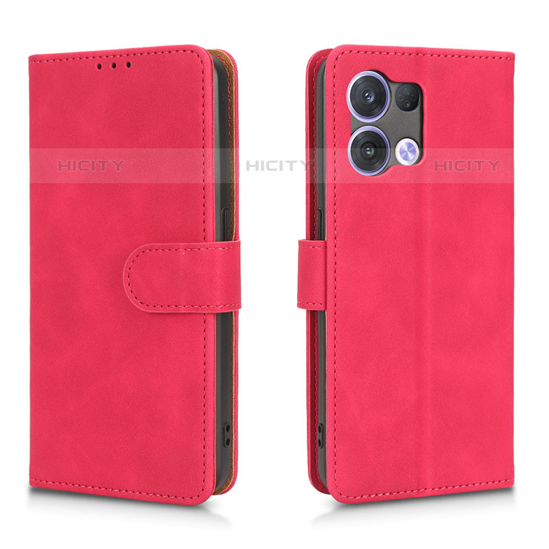 Funda de Cuero Cartera con Soporte Carcasa L01Z para Oppo Reno8 5G Rosa Roja