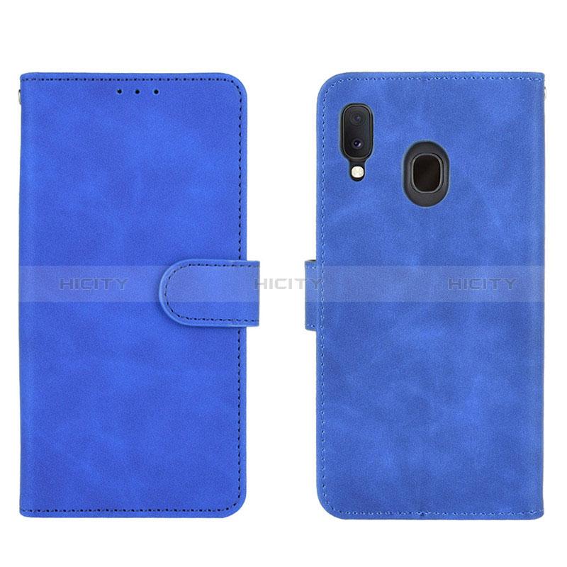Funda de Cuero Cartera con Soporte Carcasa L01Z para Samsung Galaxy M10S Azul