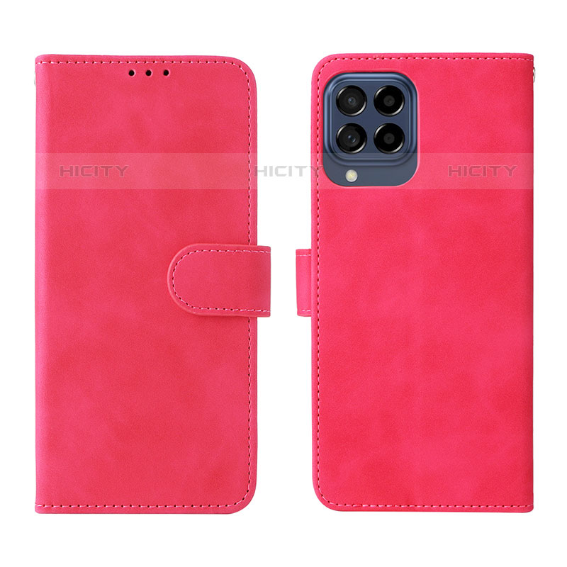 Funda de Cuero Cartera con Soporte Carcasa L01Z para Samsung Galaxy M53 5G Rosa Roja