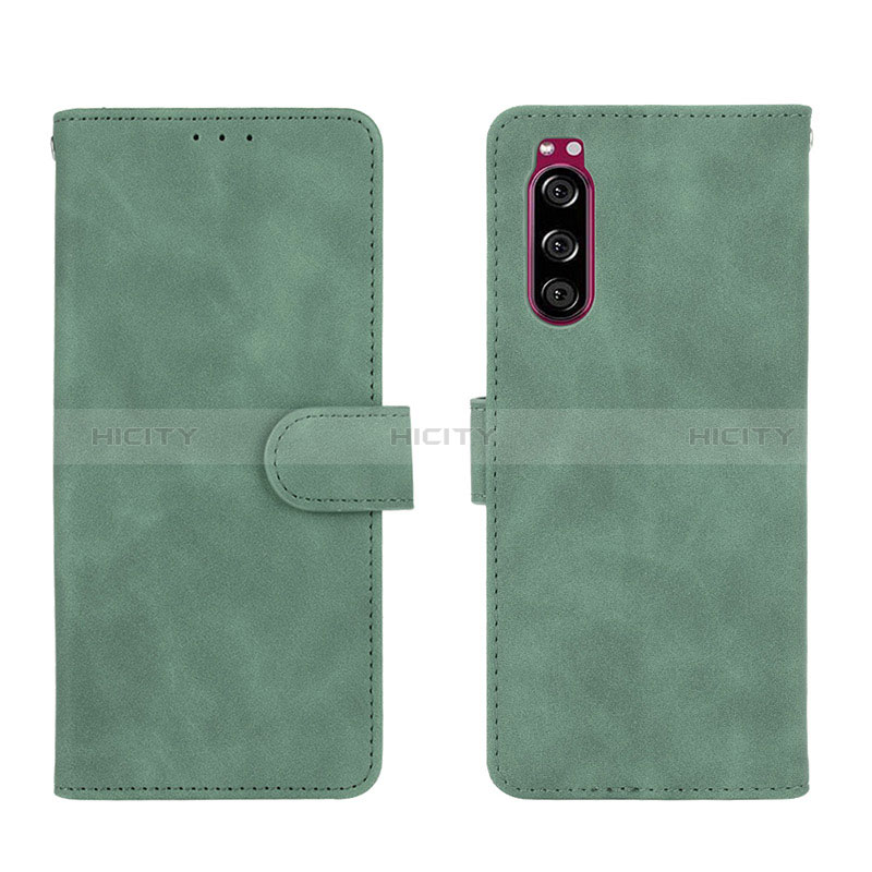 Funda de Cuero Cartera con Soporte Carcasa L01Z para Sony Xperia 5 Verde