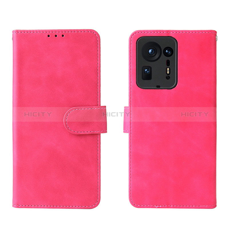 Funda de Cuero Cartera con Soporte Carcasa L01Z para Xiaomi Mi Mix 4 5G Rosa Roja