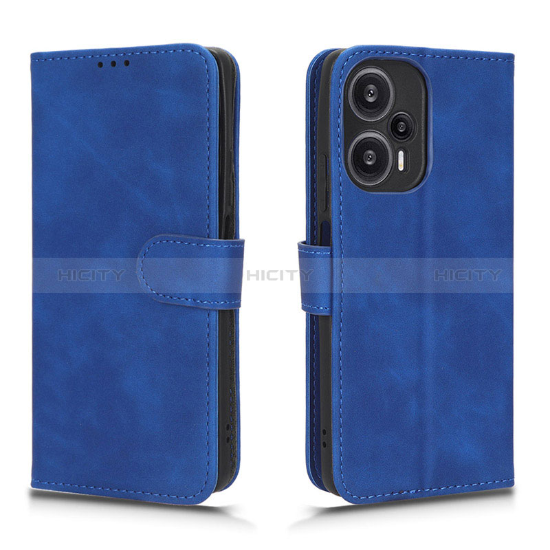 Funda de Cuero Cartera con Soporte Carcasa L01Z para Xiaomi Poco F5 5G Azul