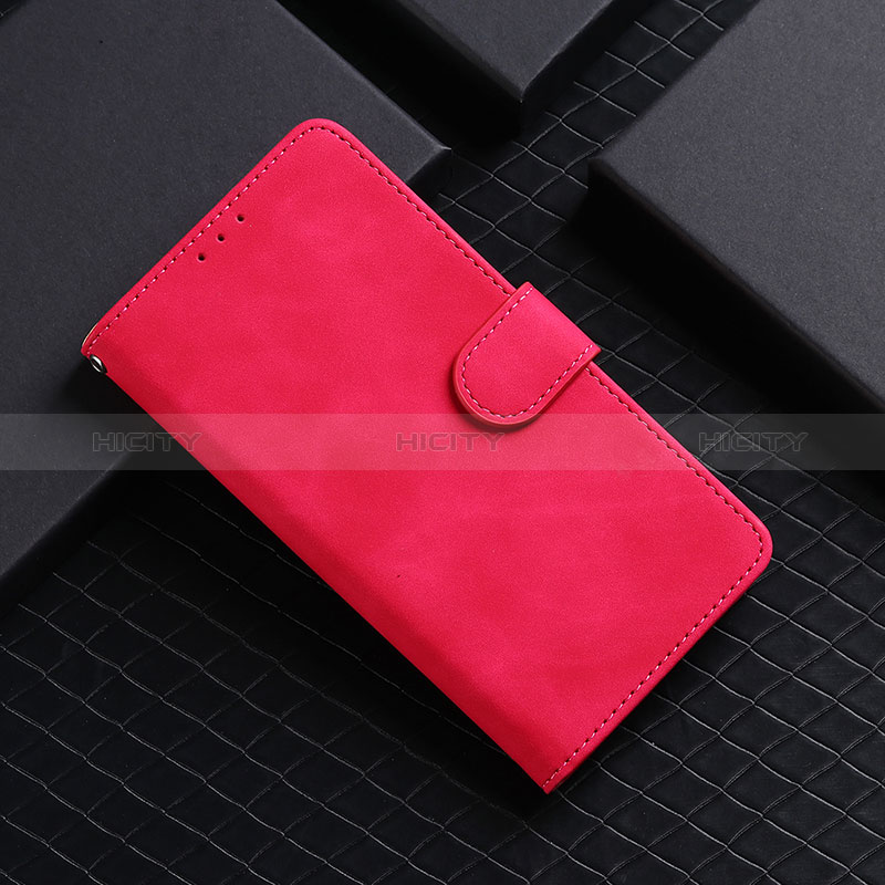 Funda de Cuero Cartera con Soporte Carcasa L01Z para Xiaomi Redmi 9 Prime India Rosa Roja