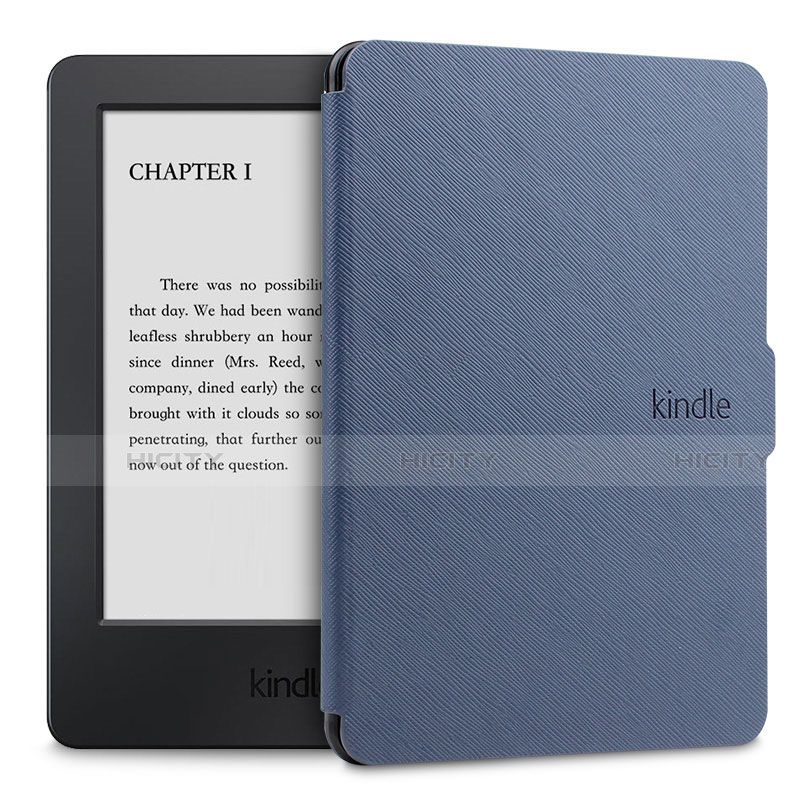 Funda de Cuero Cartera con Soporte Carcasa L02 para Amazon Kindle Paperwhite 6 inch Azul