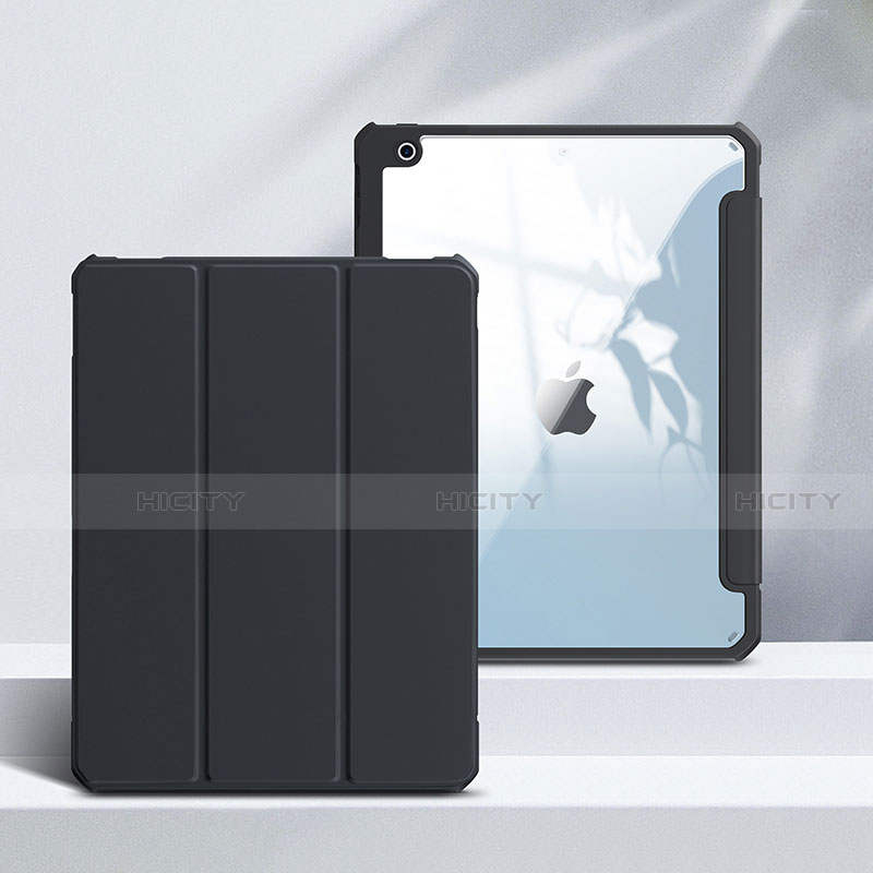 Funda de Cuero Cartera con Soporte Carcasa L02 para Apple iPad 10.2 (2020) Negro