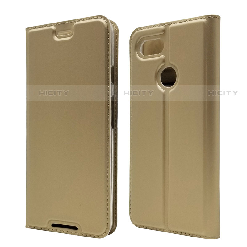 Funda de Cuero Cartera con Soporte Carcasa L02 para Google Pixel 3 Oro