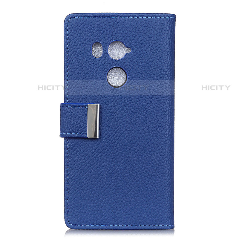 Funda de Cuero Cartera con Soporte Carcasa L02 para HTC U11 Eyes Azul