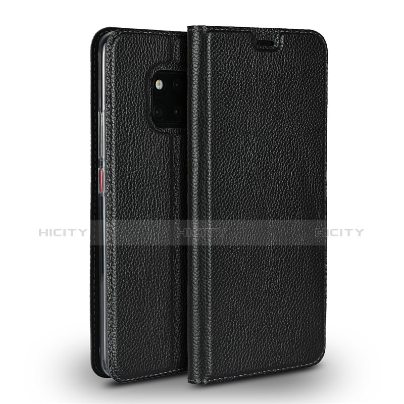 Funda de Cuero Cartera con Soporte Carcasa L02 para Huawei Mate 20 Pro Negro