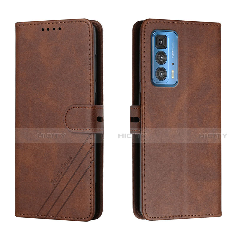 Funda de Cuero Cartera con Soporte Carcasa L02 para Motorola Moto Edge 20 Pro 5G Marron