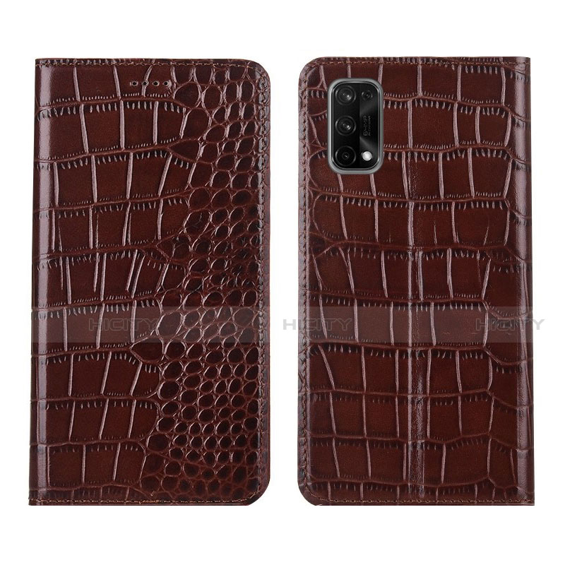 Funda de Cuero Cartera con Soporte Carcasa L02 para Realme Q2 Pro 5G Marron