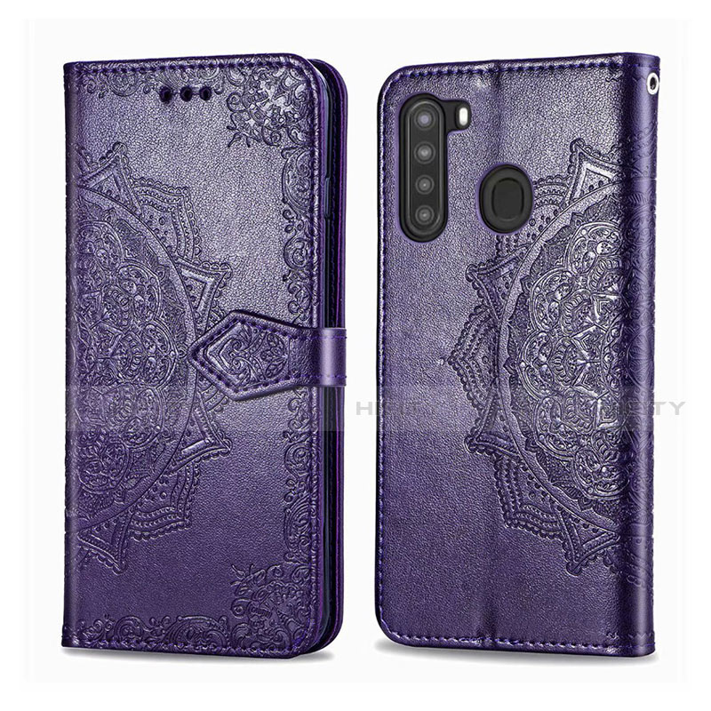 Funda de Cuero Cartera con Soporte Carcasa L02 para Samsung Galaxy A21