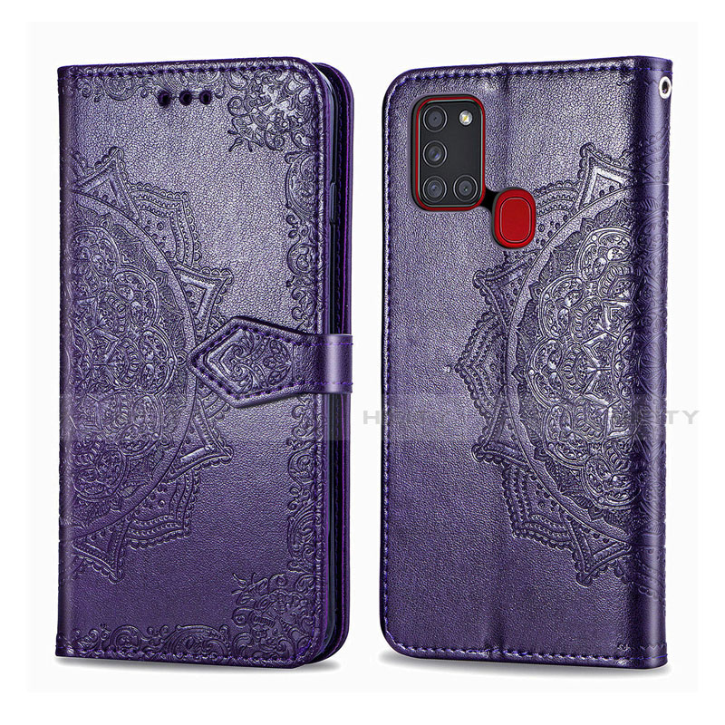 Funda de Cuero Cartera con Soporte Carcasa L02 para Samsung Galaxy A21s