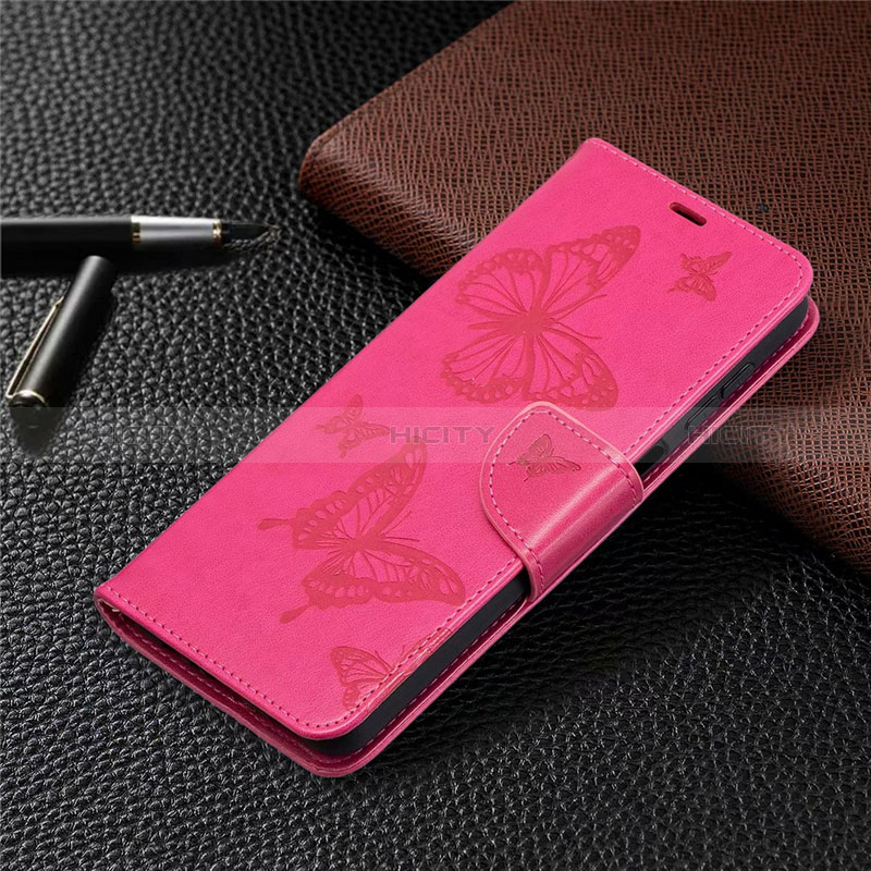 Funda de Cuero Cartera con Soporte Carcasa L02 para Samsung Galaxy F12 Rosa Roja