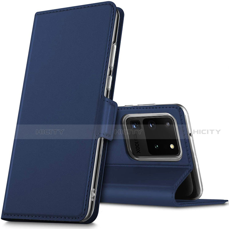 Funda de Cuero Cartera con Soporte Carcasa L02 para Samsung Galaxy S20 Ultra 5G Azul