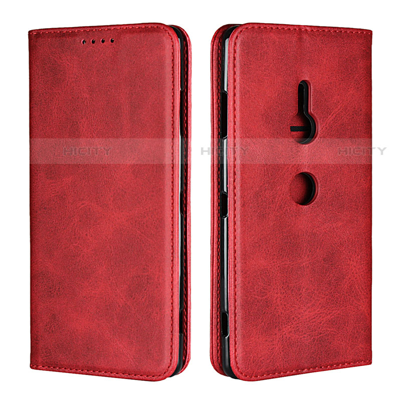 Funda de Cuero Cartera con Soporte Carcasa L02 para Sony Xperia XZ3 Rojo