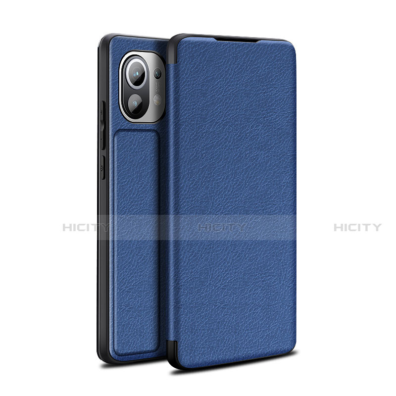 Funda de Cuero Cartera con Soporte Carcasa L02 para Xiaomi Mi 11 5G Azul