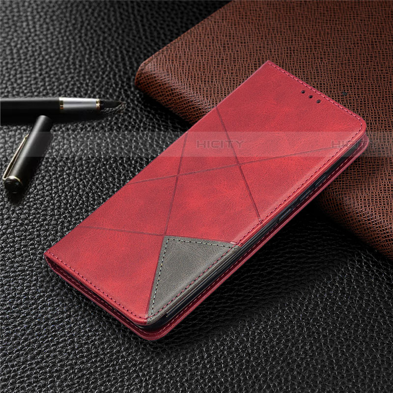 Funda de Cuero Cartera con Soporte Carcasa L02 para Xiaomi Redmi 9 India Rojo