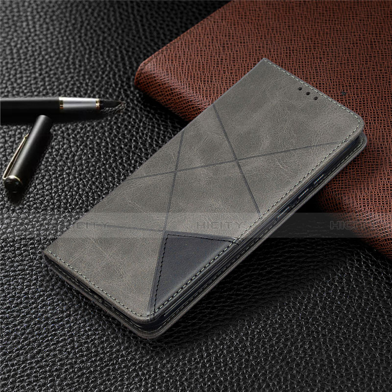 Funda de Cuero Cartera con Soporte Carcasa L02 para Xiaomi Redmi 9C NFC Gris