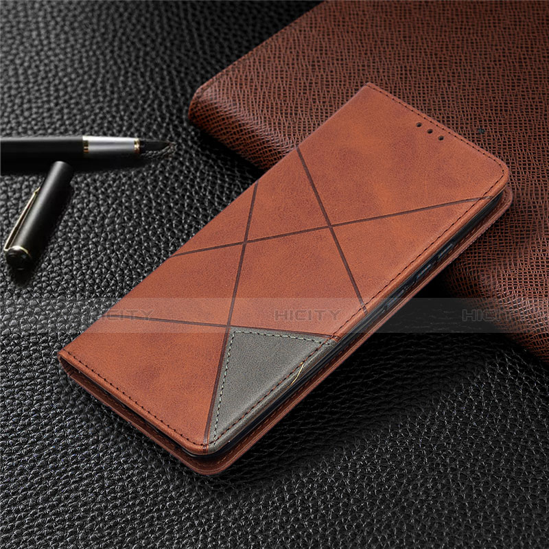 Funda de Cuero Cartera con Soporte Carcasa L02 para Xiaomi Redmi 9C NFC Marron