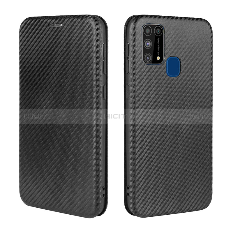 Funda de Cuero Cartera con Soporte Carcasa L02Z para Samsung Galaxy M21s Negro