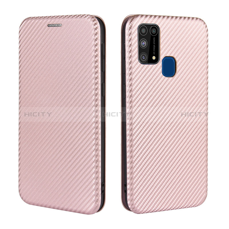 Funda de Cuero Cartera con Soporte Carcasa L02Z para Samsung Galaxy M21s Oro Rosa