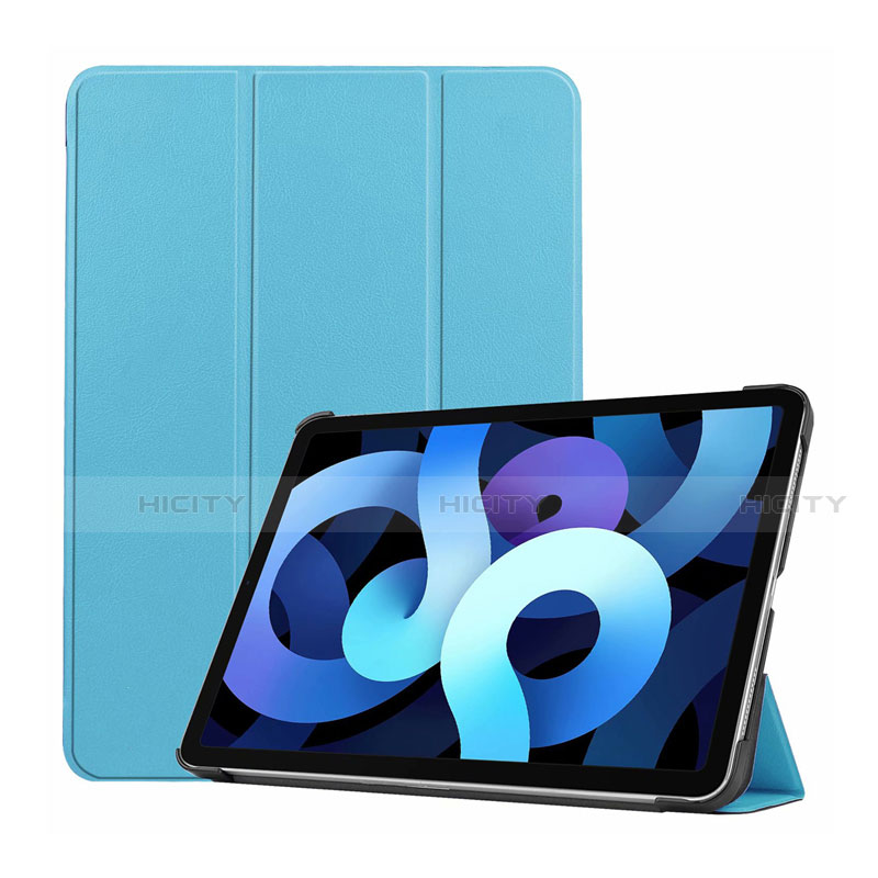 Funda de Cuero Cartera con Soporte Carcasa L03 para Apple iPad Air 10.9 (2020) Azul Cielo
