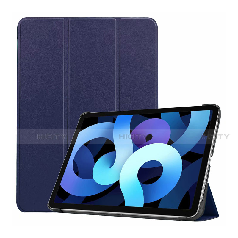 Funda de Cuero Cartera con Soporte Carcasa L03 para Apple iPad Air 4 10.9 (2020) Azul Real