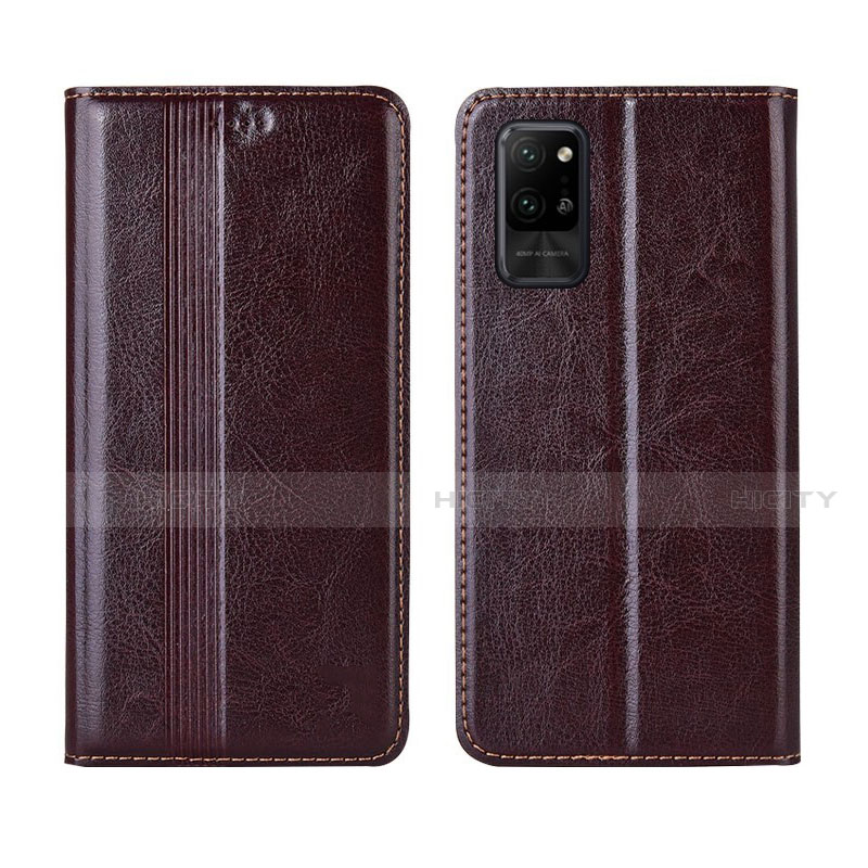 Funda de Cuero Cartera con Soporte Carcasa L03 para Huawei Honor Play4 Pro 5G Marron