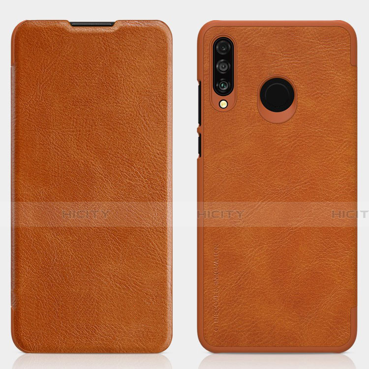 Funda de Cuero Cartera con Soporte Carcasa L03 para Huawei P30 Lite Marron