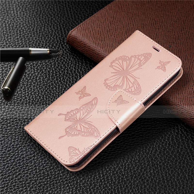 Funda de Cuero Cartera con Soporte Carcasa L03 para Huawei Y7p Oro Rosa