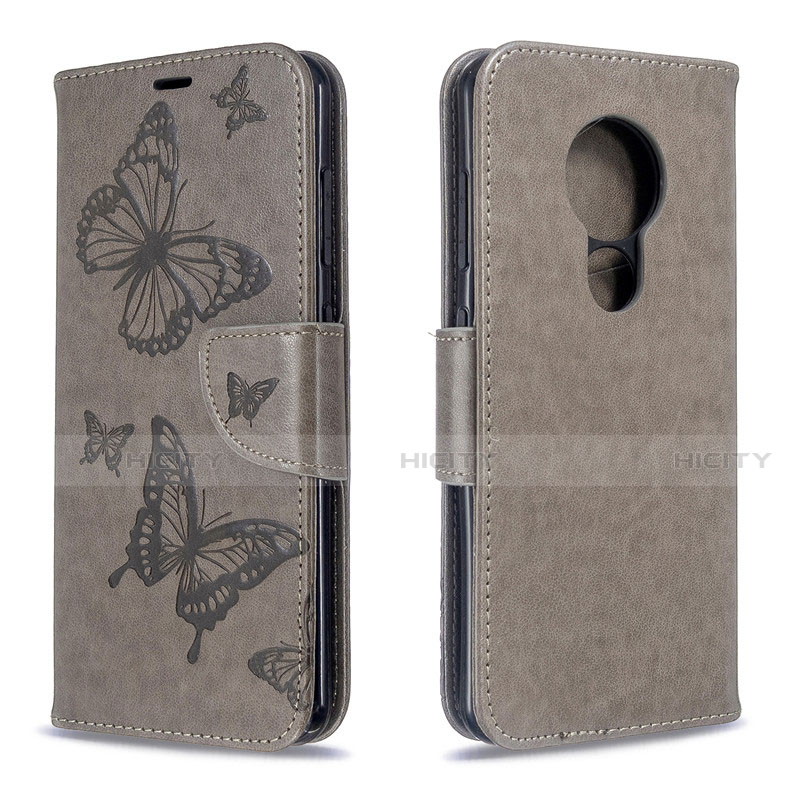 Funda de Cuero Cartera con Soporte Carcasa L03 para Nokia 6.2 Gris