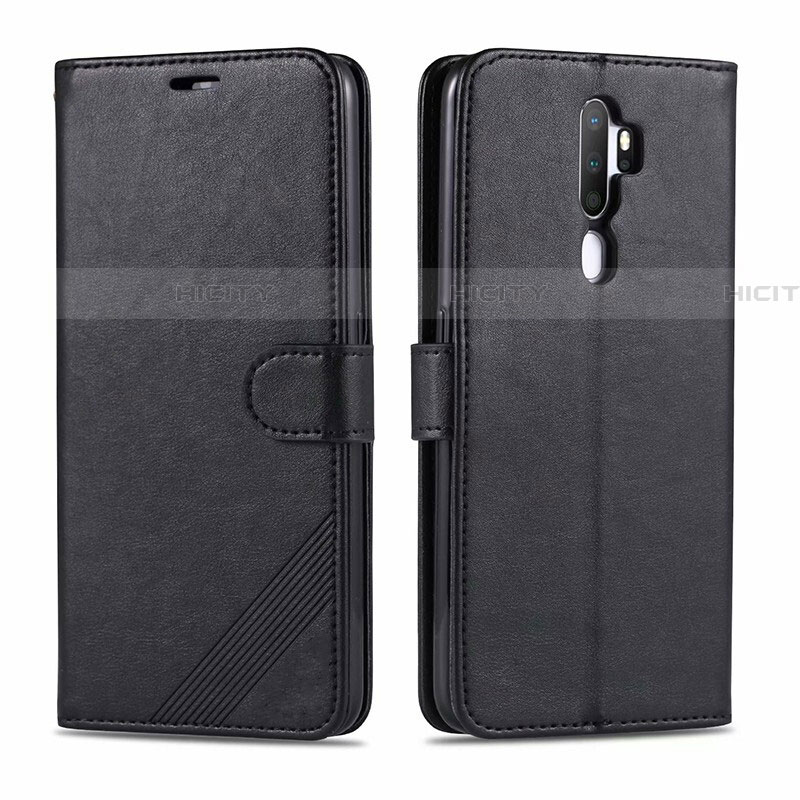 Funda de Cuero Cartera con Soporte Carcasa L03 para Oppo A11X Negro