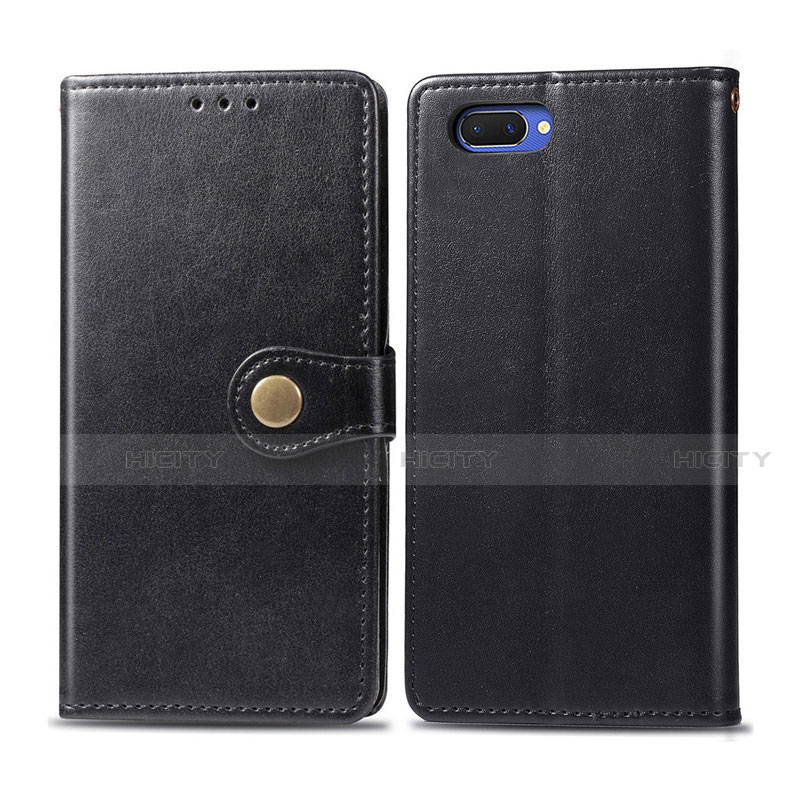 Funda de Cuero Cartera con Soporte Carcasa L03 para Oppo A12e Negro