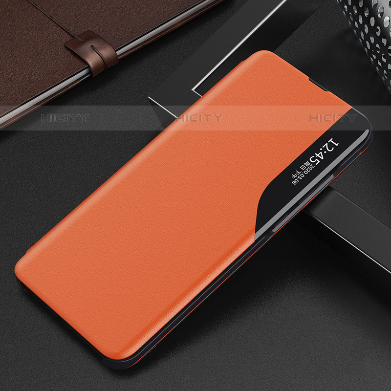 Funda de Cuero Cartera con Soporte Carcasa L03 para Oppo Reno8 5G Naranja