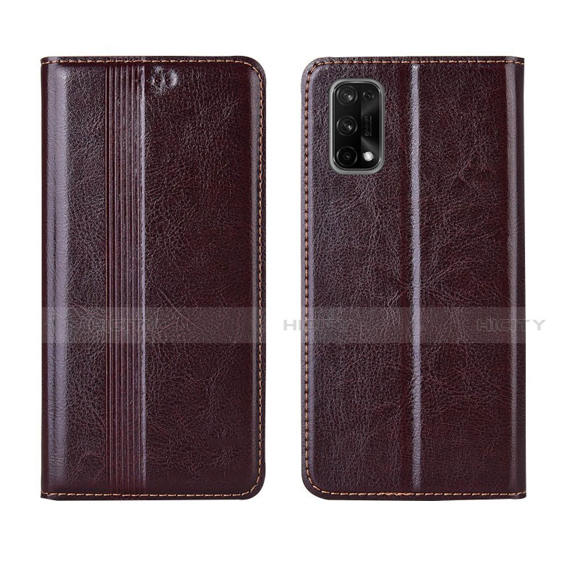 Funda de Cuero Cartera con Soporte Carcasa L03 para Realme Q2 Pro 5G Marron