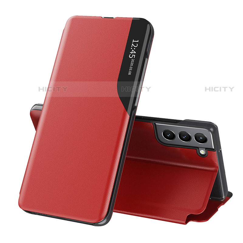 Funda de Cuero Cartera con Soporte Carcasa L03 para Samsung Galaxy S22 5G Rojo