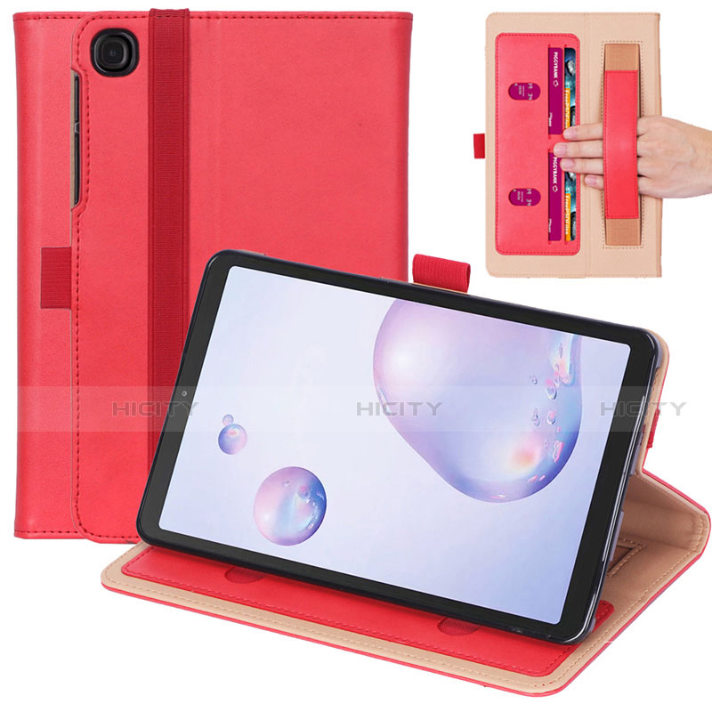 Funda de Cuero Cartera con Soporte Carcasa L03 para Samsung Galaxy Tab A7 4G 10.4 SM-T505 Rojo